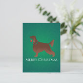 Irish Setter Dog Frohe Weihnachtsgestaltung Feiertagspostkarte (Stehend Vorderseite)