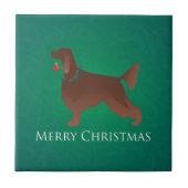 Irish Setter Dog Frohe Weihnachtsgestaltung Fliese (Vorderseite)