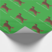 Irish Setter Dog Frohe Weihnachtsgestaltung Geschenkpapier (Ecke)