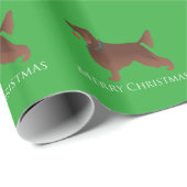 Irish Setter Dog Frohe Weihnachtsgestaltung Geschenkpapier (Rolleneckpunkt)