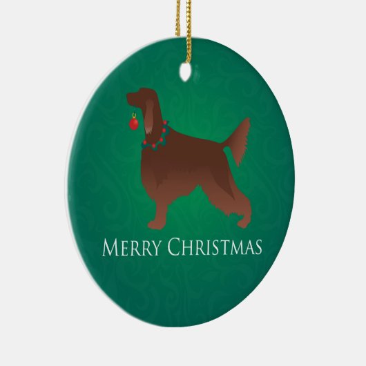 Irish Setter Dog Frohe Weihnachtsgestaltung Keramikornament (Rechts)