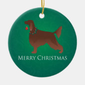 Irish Setter Dog Frohe Weihnachtsgestaltung Keramikornament (Vorne)