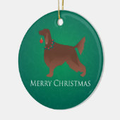 Irish Setter Dog Frohe Weihnachtsgestaltung Keramikornament (Links)