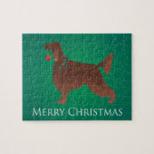 Irish Setter Dog Frohe Weihnachtsgestaltung Puzzle (Horizontal)