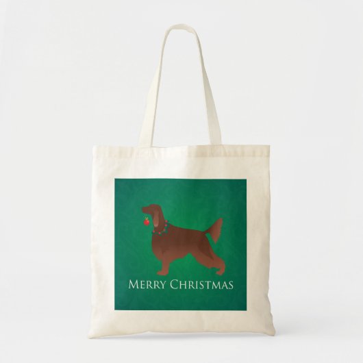 Irish Setter Dog Frohe Weihnachtsgestaltung Tragetasche (Vorne)