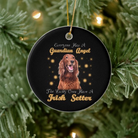 Irish Setter Dog Guardian Angle Pet Gedenkstätte Keramik Ornament (Baum)