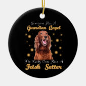 Irish Setter Dog Guardian Angle Pet Gedenkstätte Keramik Ornament (Vorne)