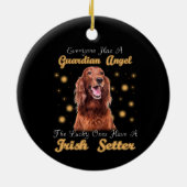 Irish Setter Dog Guardian Angle Pet Gedenkstätte Keramik Ornament (Hinten)