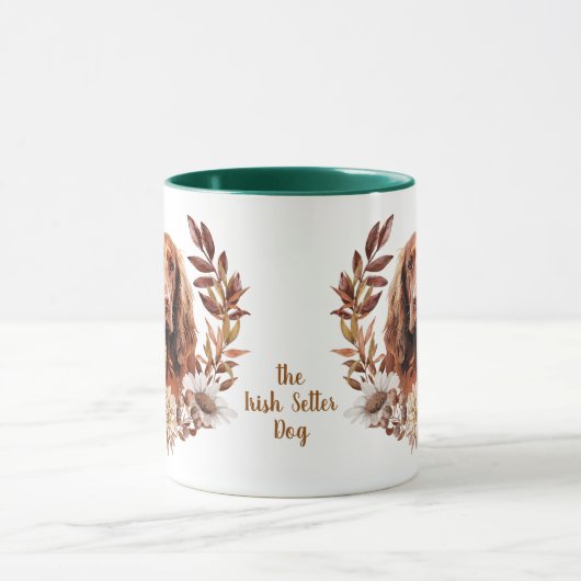 Irish Setter Dog Herbstkranz Tasse (Zentrum)