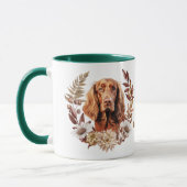 Irish Setter Dog Herbstkranz Tasse (Links)