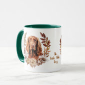 Irish Setter Dog Herbstkranz Tasse (Vorderseite Links)