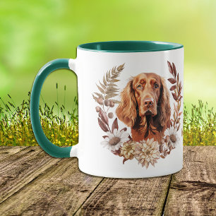 Irish Setter Dog Herbstkranz Tasse