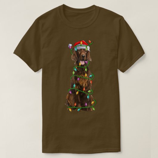 Irish Setter Dog Lover Xmas Weihnachtsmannmütze Ir T-Shirt (Design vorne)