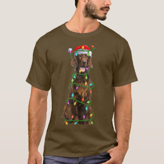 Irish Setter Dog Lover Xmas Weihnachtsmannmütze Ir T-Shirt
