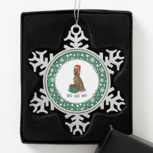 Irish Setter Dog (rot 1) Niedlich Schneeflocken Zinn-Ornament