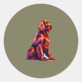 Irish Setter Dog Runder Aufkleber