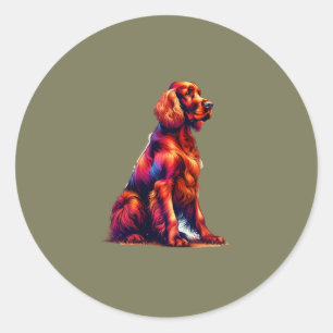 Irish Setter Dog Runder Aufkleber