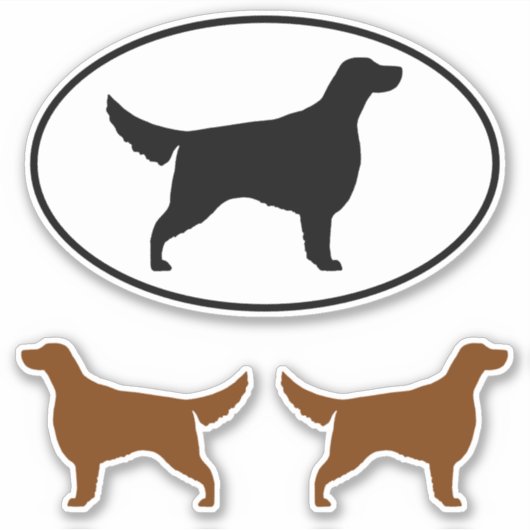 Irish Setter Dog Silhouetten Vinyl Sticker Set (Vorderseite)
