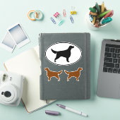 Irish Setter Dog Silhouetten Vinyl Sticker Set (iPad Hülle)