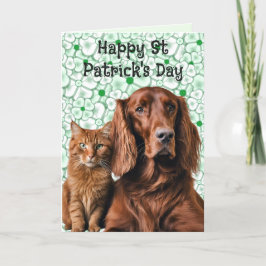 Irish Setter Dog und Irish Cat St Patrick Feiertagskarte