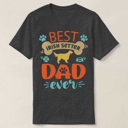 Irish Setter Dog Vater T-Shirt (Design vorne)