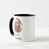 Irish Setter Dog Weihnachtsmannmütze Weihnachten Tasse (Vorderseite Links)