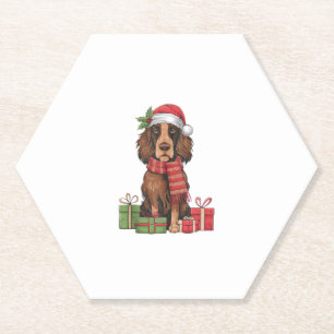 Irish Setter Dog WeihnachtsOutfits Weihnachtsmannm Untersetzer
