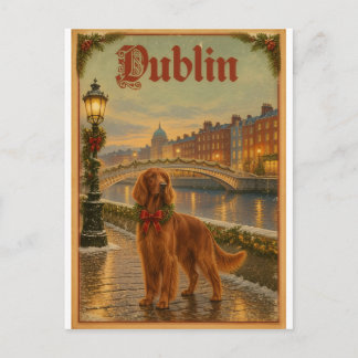 Irish Setter Dublin Weihnachts-Postkarte Postkarte