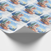 Irish Setter Enjoying Christmas Sleigh Ride Winter Geschenkpapier (Ecke)