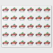 Irish Setter Fahren eines Autos mit einem Baum obe Geschenkpapier (Flach)