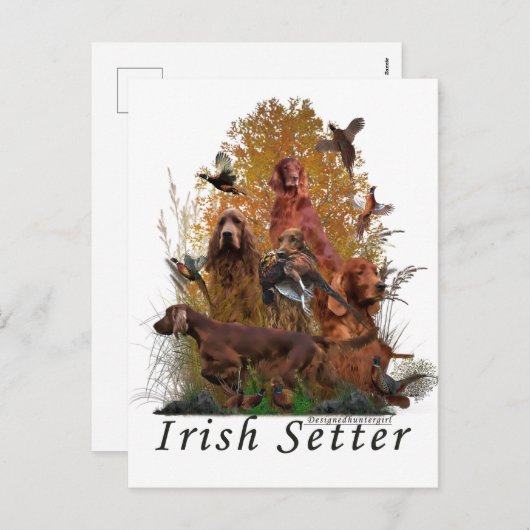 Irish Setter Feiertagspostkarte (Vorne/Hinten)