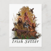 Irish Setter Feiertagspostkarte (Vorderseite)