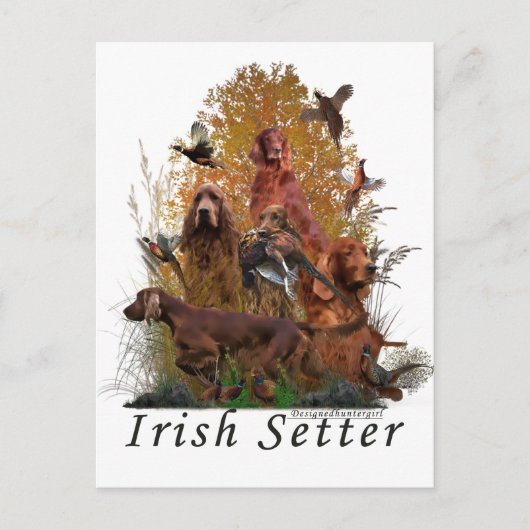 Irish Setter Feiertagspostkarte (Vorderseite)