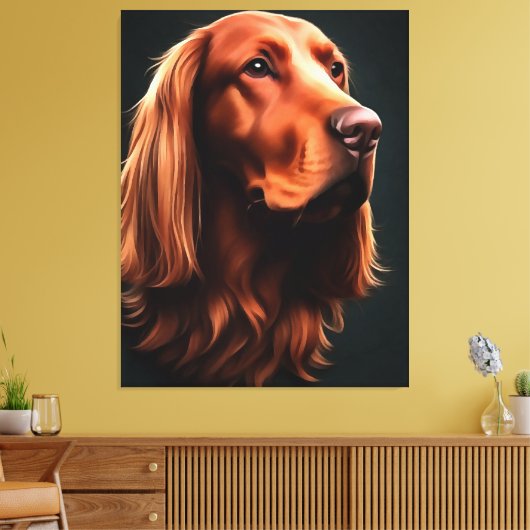 Irish Setter Fine Art Pet Portrait Leinwanddruck (Insitu (Wohnzimmer))