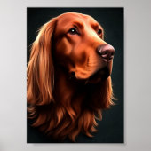 Irish Setter Fine Art Pet Portrait Poster (Vorne)