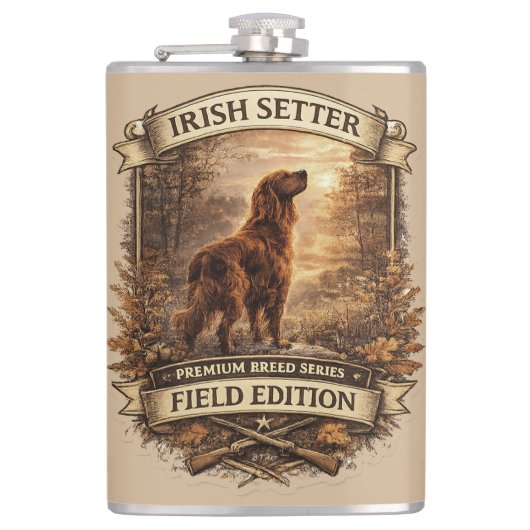 Irish Setter Flachmann (Vorderseite)