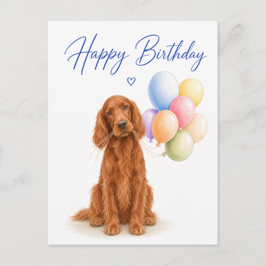 Irish Setter Geburtstag Postkarte (Vorderseite)