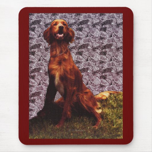 Irish Setter & Gemustert Concrete Wall Mousepad (Vorne)
