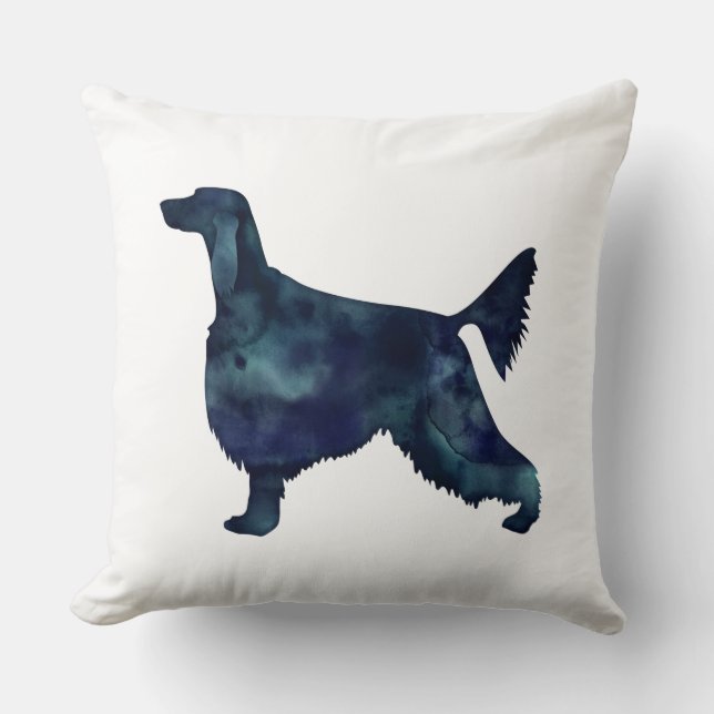 Irish Setter Geometric Pattern Black Silhouette Kissen (Vorderseite)
