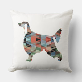 Irish Setter Geometric Pattern Black Silhouette Kissen
