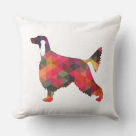 Irish Setter Geometric Pattern Black Silhouette Kissen