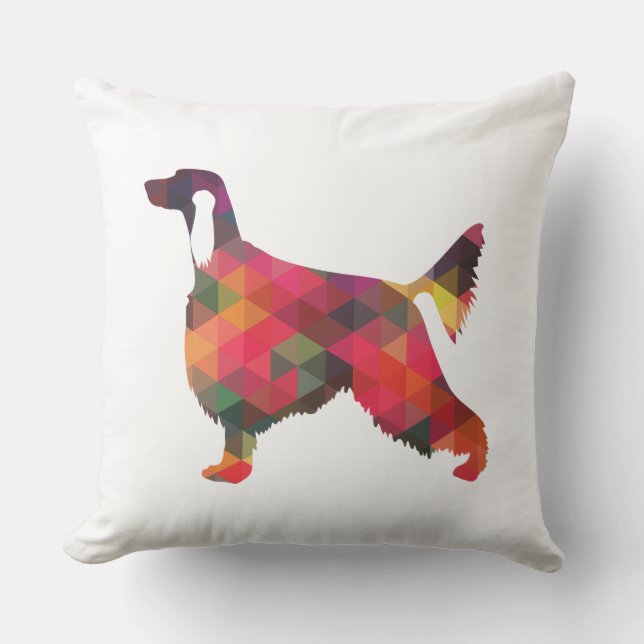 Irish Setter Geometric Pattern Black Silhouette Kissen (Vorderseite)