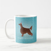 Irish Setter Happy Birthday Design Kaffeetasse (Links)