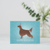 Irish Setter Happy Birthday Design Postkarte (Stehend Vorderseite)