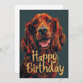 Irish Setter Happy Birthday Feiertagskarte (Vorne/Hinten)