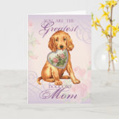 Irish Setter Heart Mama Karte (Gelbe Blume)