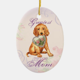 Irish Setter Heart Mama Keramik Ornament