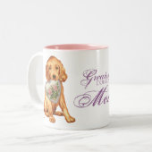 Irish Setter Heart Mama Zweifarbige Tasse (Vorderseite Links)