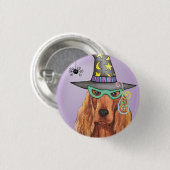 Irish Setter Hexe Button (Vorne & Hinten)