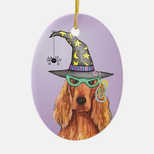 Irish Setter Hexe Keramik Ornament (Vorne)